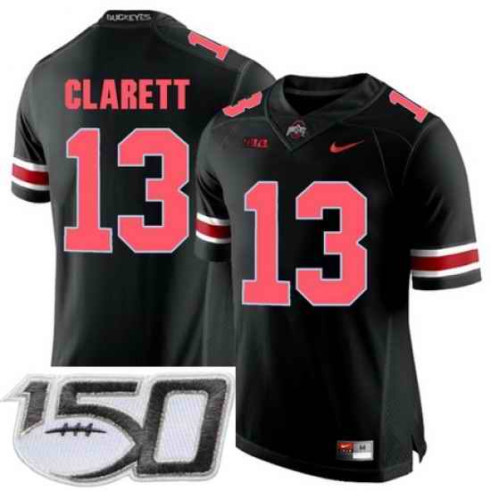 Ohio State Buckeyes 13 Maurice Clarett Blackout College Football Stitched 150th Anniversary Patch Jersey